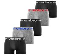 Umbro Boxer Homme sans Couture, Caleçon Homme Anti-Irritation et Respirant (Lot de 5), Noir, Gris, Taille L/XL