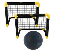 Umbro But De Foot 50 X 44 X 44 Cm, Lot De 2 Avec Ballon, Pliable, Pour Enfants Noir/Jaune Noir