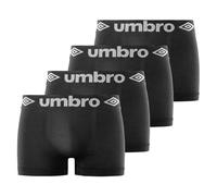 Umbro Caleçon Homme sans Déformation, Boxer Homme, Confortable, Ajustement Parfait (Lot de 4), Noir, Taille S/M