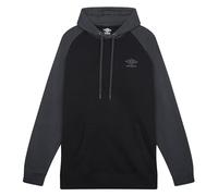 Umbro Core Raglan Hood Sweatshirt à Capuche, Noir/Gris Bois, S Homme