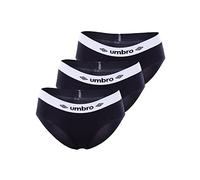 Umbro Culotte Femme Coton, Sous-Vêtements Féminins Sport, Confortable et Doux (Lot de 3), Noir, Blanc, Taille M