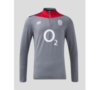 Umbro England Rugby Mid Layer Top 2024 Adults Gris/Rouge Grand Male