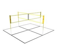 Umbro Filet de Jeu et Sport Ensemble Complet - 168 X 400 cm - 4 Sections - Volleyball - Filet Badminton - Noir/Jaune