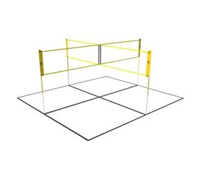 Umbro Filet de Jeu et Sport Ensemble Complet - 168 X 400 cm - 4 Sections - Volleyball - Filet Badminton - Noir/Jaune
