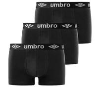 Umbro Caleçon Homme 100% Coton, Boxer Homme, Agréable, Maille Aérée (Lot de 3), Noir, Taille L