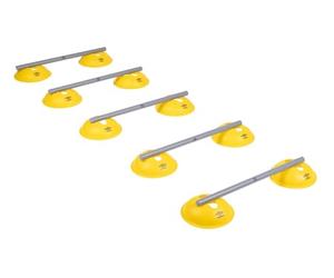 Umbro Hürden Kit d'obstacles - Accessoires d'entraînement de football - Avec 10 cônes et 5 barres transversales - Gymnastique, entraînement de vitesse et technique de course - Jaune/gris