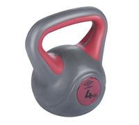Umbro Kettlebell 4kg - poids d'entrée de gamme femme - rééducation - poids en plastique - gris/rouge