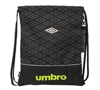 Umbro Lima - Grand sac à dos plat, idéal pour les enfants de différents âges, confortable et polyvalent, qualité et résistance, 35 x 40 cm, couleur noire, Noir, Estándar, Décontracté