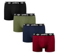 Umbro Lot de 4 boxers ajustés pour homme avec taille élastique en coton riche, confortable et respirant, coloris assortis, XL