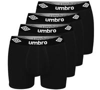 UMBRO Lot de 4 boxers pour homme M, L, XL, XXL | coton, sous-vêtements ajustés, sous-vêtements respirants, sous-vêtements avec bande élastique, 4 × noir, XL