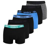 UMBRO Lot de 6 boxers en coton pour homme - Tailles M, L, XL, XXL) - Noir, rouge, gris, vert - Sous-vêtements confortables, élastiques et doux avec un ajustement parfait et une qualité supérieure