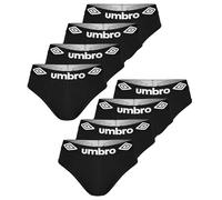UMBRO Lot de 8 slips pour homme, taille M, L, XL, XXL, en coton, respirants, Noir , L