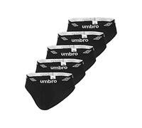 Umbro Slip Homme 100% Coton, sous-vêtements Homme, Naturel, Ajustement Parfait et Anti-Irritation (Lot de 5), Noir, Taille L