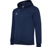 Umbro - Sweat à capuche "Club Leisure" avec fermeture éclair sur toute la longueur pour enfants UO358 (158) (Bleu marine/Blanc)