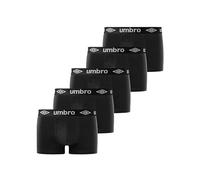 Umbro - Lot de 5 Boxers Coton Unis, Noir, M