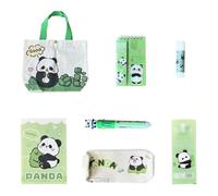 UMCHU 1 Papeterie Panda avec Pochette de Rangement, pour l'école, Le Bureau | Motif panda, résistant à l'eau, large gamme de modèles, répondant aux besoins en matière d'écriture, d'études et de travail