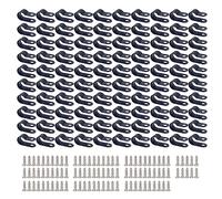 UMCHU 100 Pièces 10mm Colliers de serrage en nylon et plastique de type R,Fixation par Vis en Nylon Clips de Fixation de Cordon,pour La Gestion du Câblage(Avec 100 vis)