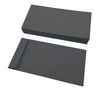 UMCHU 50 Pièces Enveloppe Petit Format,Mini Enveloppe à colle humide de style occidental,enveloppes classiques,pour cartes de vœux, cartes d'invitation(Noir)