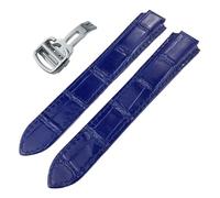 UMCNVV Bracelet de montre en cuir de vachette, pour ballon bleu de cartier de type convexe 14/16/18/20/22 mm, 20mm gold clasp