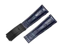 UMCNVV Bracelet en cuir véritable pour Rolex Water Ghost Daytona Yacht Logtype Logtype Bracelet en cuir vert 20 mm avec boucle papillon, 20 mm