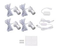 UMDHAIYI 4 pièces LED affichage spots 5V réglable USB Mini projecteur pour vitrine de bijoux porche entrée (Lumière chaude)