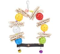 UMDHAIYI Balançoire Suspendue pour Oiseaux, Feuilles de maïs, os de seiche, Boule en Plastique, Cage à Oiseaux pour Animaux de Compagnie, Jouet à mâcher
