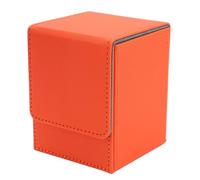 UMDHAIYI Boîte à cartes magnétique avec capacité pour 100 cartes, étui de rangement de cartes de jeu en cuir PU résistant aux rayures, vertical (orange)
