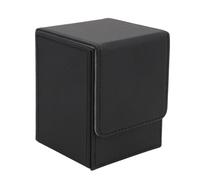 UMDHAIYI Boîte à cartes magnétique avec capacité pour 100 cartes, étui de rangement de cartes de jeu en cuir PU résistant aux rayures, vertical (noir)