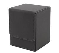 UMDHAIYI Boîte à cartes magnétique avec capacité pour 100 cartes, étui de rangement de cartes de jeu en cuir PU résistant aux rayures, vertical (gris)