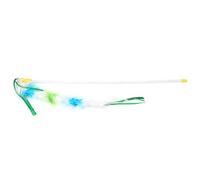 UMDHAIYI Cat Wand Toys for Cats with Feather, Interactive Teaser Wand, Durable and Eco-Friendly, Engages Curiosity, Strengthens Bonding, Colorful Attraction for Indoor Play (Blanche)