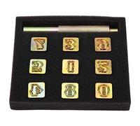 UMDHAIYI Ensemble de perforateurs en acier pour le cuir, outil d'estampage en métal avec marteau, 9 poinçons numériques de 0 à 8 pour les travaux manuels, poinçon à main pour