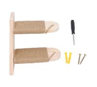 UMDHAIYI Étagère murale pour chat - Étagère flottante à deux couches pour chat - Perchoir mural pour chat - Bois de sapin avec corde en jute pour gratter