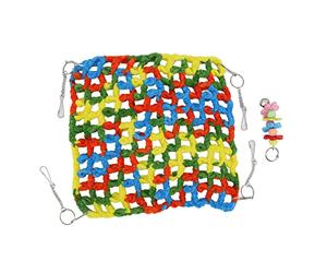 UMDHAIYI Hamster Hamster Balançoire pour petits animaux, accessoire de cage, anti-mastication, lit suspendu, filet d'escalade, cachette, tissé à la main, laine à tricoter, respirant, facile à nettoyer