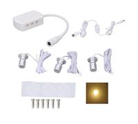 UMDHAIYI Mini spots LED 5V USB, lumière d'affichage de vitrine, 1 à 3 intensités variables, petite lumière d'armoire pour Collection de bijoux (Lumière chaude)