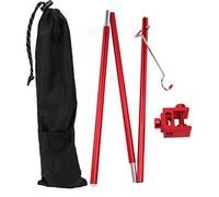 UMDHAIYI Poteau lumineux de camping pour extérieur, hauteur réglable, alliage d'aluminium, portable avec sac de rangement, pour utilisation sur table ou au sol, support (Rouge)