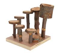 UMDHAIYI pour Petit Animal de Compagnie, échelle d'escalade, Rampe de Pas, Bois de Pommier, Exercice de Fitness, Jouet à mâcher de la mangeoire pour Hamster (Style de Pilier en Bois de Pomme s)