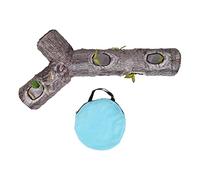 UMDHAIYI Tunnel pour Chat Pliable et Lavable, Jouet interactif en Forme de Grain de Bois réaliste pour Chaton, Chiot, Lapin