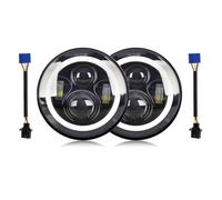 UMDJJU Pour Lada Pour Niva 4x4 Pour Offroad CO LIGHT 7 Pouces Phare Pour LED 50W/30W Angle Eye DRL Feux Conduite Voiture Ambre E9 12V 24V Faisceau Haut/bas Feux Avant Voiture(2 Piece)