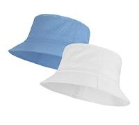 Umeepar - Chapeau bob unisexe 100 % coton - chapeau de soleil pliable - Blanc - Medium