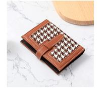 Umerk Portefeuille Petit Portefeuille Femmes Courtes Boucle de Pied de Poule Simple Portefeuille Rétro Mode Porte-Monnaie Porte-Monnaie Femelle Sacs de Cartes (Color : Brown)