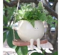 UMESONG Pot de fleurs à tête pivotante grande taille à suspendre pour intérieur et extérieur pour chaîne de perles en résine vivante Idées cadeaux pour mère et enseignant Appréciation Noël