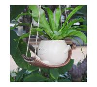 UMESONG Pot de fleurs suspendu en forme de visage souriant pour chaîne de perles en résine vivante pour intérieur ou extérieur, idée cadeau pour la fête des mères, Noël