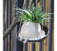 UMESONG Pot de fleurs suspendu pour chaise balançoire souriante pour intérieur et extérieur - Pots de fleurs en résine pour chaîne de perles - Idées cadeaux pour la fête des mères, Noël