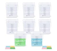 UMETASS Lot de 8 seaux en plastique de 3,8 l avec poignée et couvercle - Seau de rangement alimentaire tout usage pour peinture, eau, artisanat, projets d'artisanat, organisation de garage (carré avec