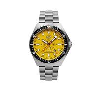 UMF RUHLA GMT Montre automatique de combat pour homme (499 pièces) - Cadran jaune - Verre saphir - Boîtier en acier inoxydable - Lunette en céramique - Diamètre 46 mm - Fabriqué en Allemagne