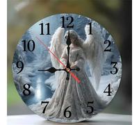 Umfarvt 16Pouces Horloge Murale Belle Ange, Horloge Murale Cuisine Silencieuse à Quartz sans Tic-tac, Batterie Operated, Pendule Murales Décorative pour Chambre Salon Café Bar