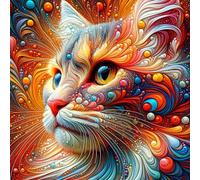 Umfarvt 5D Bearded Cat Diamond Painting Kits for Adults Kids,DIY Square Full Drill diamond art painting kits,Canvas Embroidery Diamond Art Craft for Home Wall Decor 70x70cm
