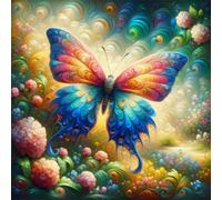 Umfarvt 5D Beautiful Butterfly Diamond Painting Kits for Adults Kids,DIY Round Full Drill diamond art painting kits,Canvas Embroidery Diamond Art Craft for Home Wall Decor 40x40cm