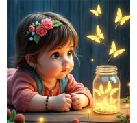 Umfarvt 5D Butterfly Girl Diamond Painting Kits for Adults Kids,DIY Round Full Drill diamond art painting kits,Canvas Embroidery Diamond Art Craft for Home Wall Decor 100x100cm