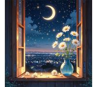 Umfarvt 5D City Nightscape Diamond Painting Kits for Adults Kids,DIY Square Full Drill diamond art painting kits,Canvas Embroidery Diamond Art Craft for Home Wall Decor 40x40cm